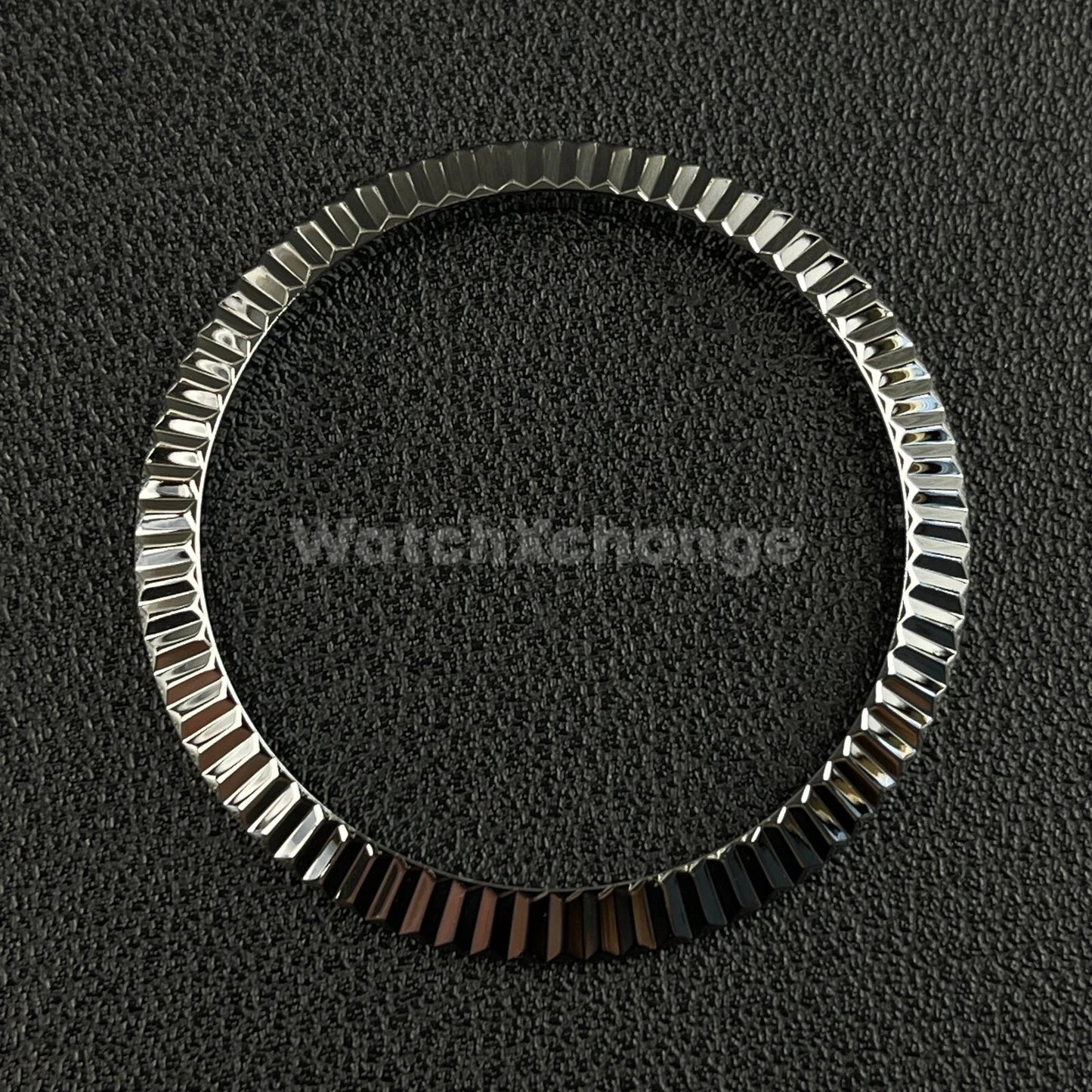 Silver Fluted Polished Stainless Steel Watch Bezel Insert Ring 36mm 39mm