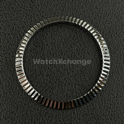 Silver Fluted Polished Stainless Steel Watch Bezel Insert Ring 36mm 39mm