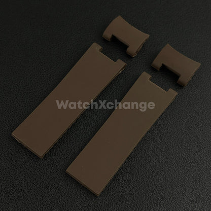 22mm Brown Silicone/Rubber Band Strap For Ulysse Nardin 263 DIVER Watch