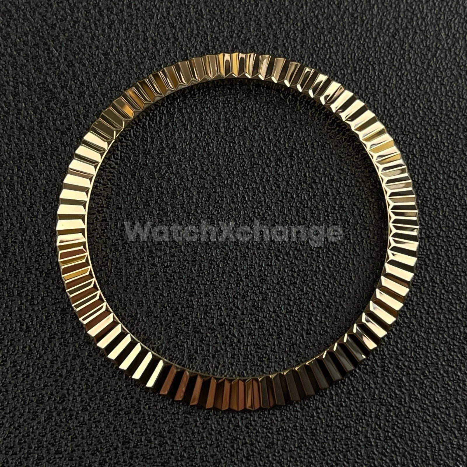 Rose Gold Fluted Polished Stainless Steel Watch Bezel Insert Ring 36mm 39mm