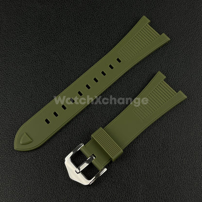 Green 25*12mm Silicone Rubber Watch Strap For Patek Phillip Nautilus 5711 5712