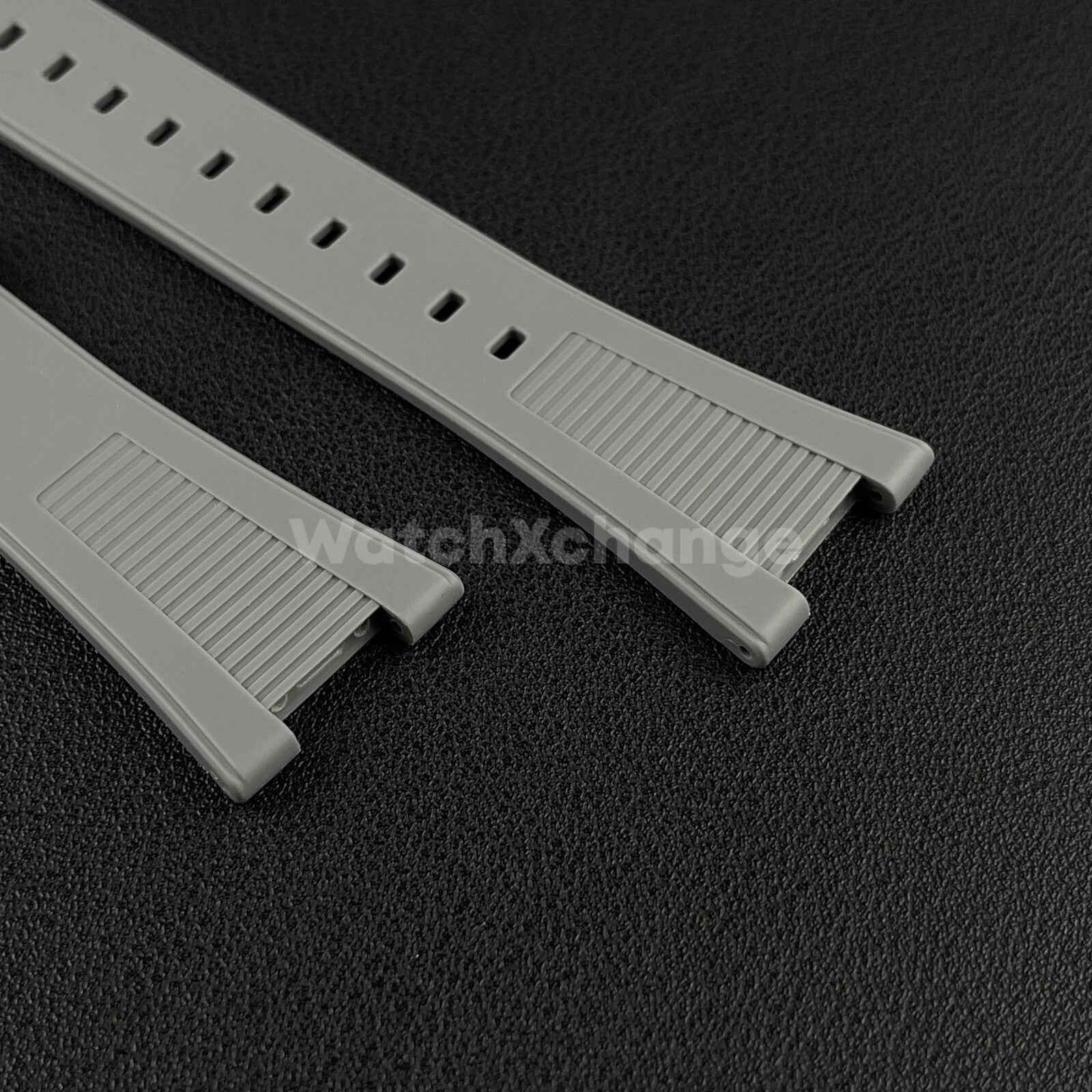 Grey 25*12mm Silicone Rubber Watch Strap For Patek Phillip Nautilus 5711 5712