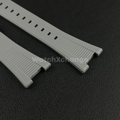 Grey 25*12mm Silicone Rubber Watch Strap For Patek Phillip Nautilus 5711 5712
