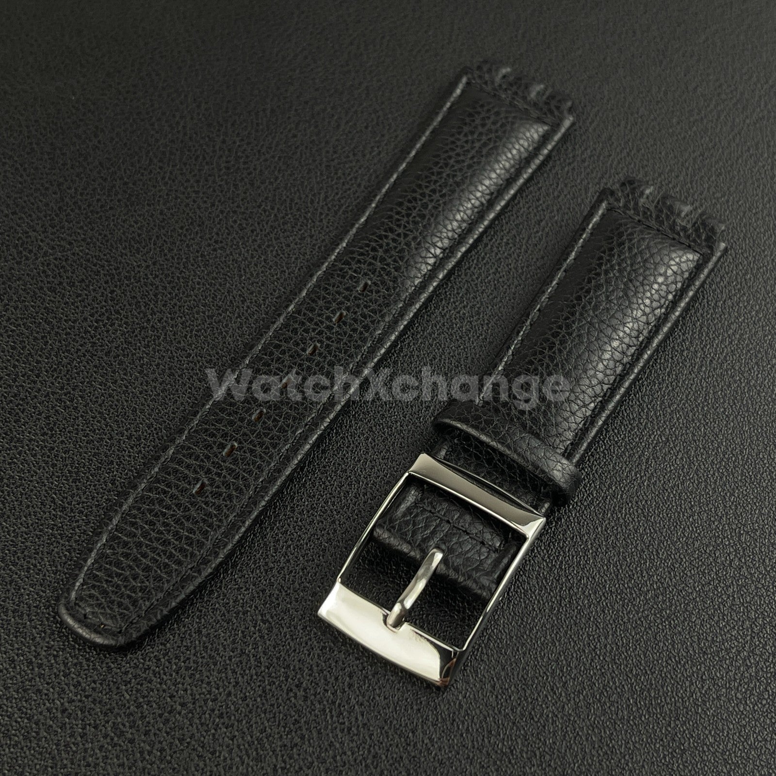 Black Genuine Leather Watch Band Strap 17mm for SWATCH YCS YAS YGS