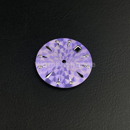 29mm Purple Watch Dial Face Radial Pattern Diamond Scale for NH35/36 Movements