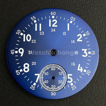 37mm Blue Watch Dial Green Luminous DIY For ETA6498 ST3621 Movement Part