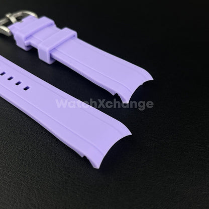 Purple 20mm Rubber Curved End Watch Strap Band Made For Rolex Submariner GMT