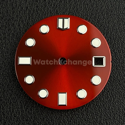 28.5mm Red & White Watch Dial Face for SEIKO NH35 Movement
