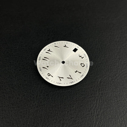 28.5mm White Silver Arabic Watch Dial NH35 NH36 Movement Professional