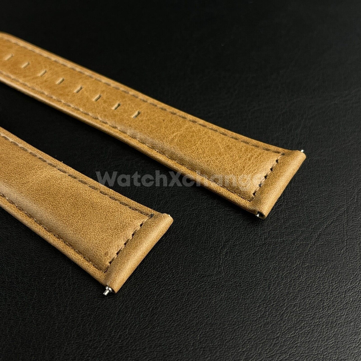 Khaki Genuine Leather Watch Wrist Band Mens Strap 21/22mm Fit Longines Pioneer