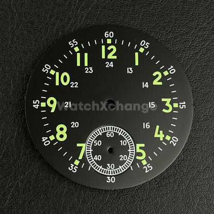 Defective 37mm Green Watch Dial Green Luminous DIY For ETA6498 ST3621 Movement