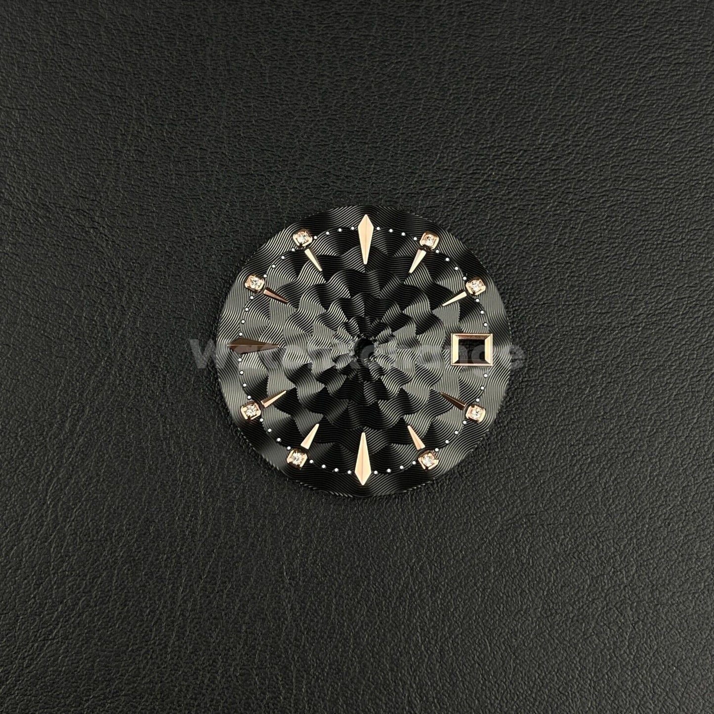 29mm Black Watch Dial Face Radial Pattern Diamond Scale for NH35/36 Movements