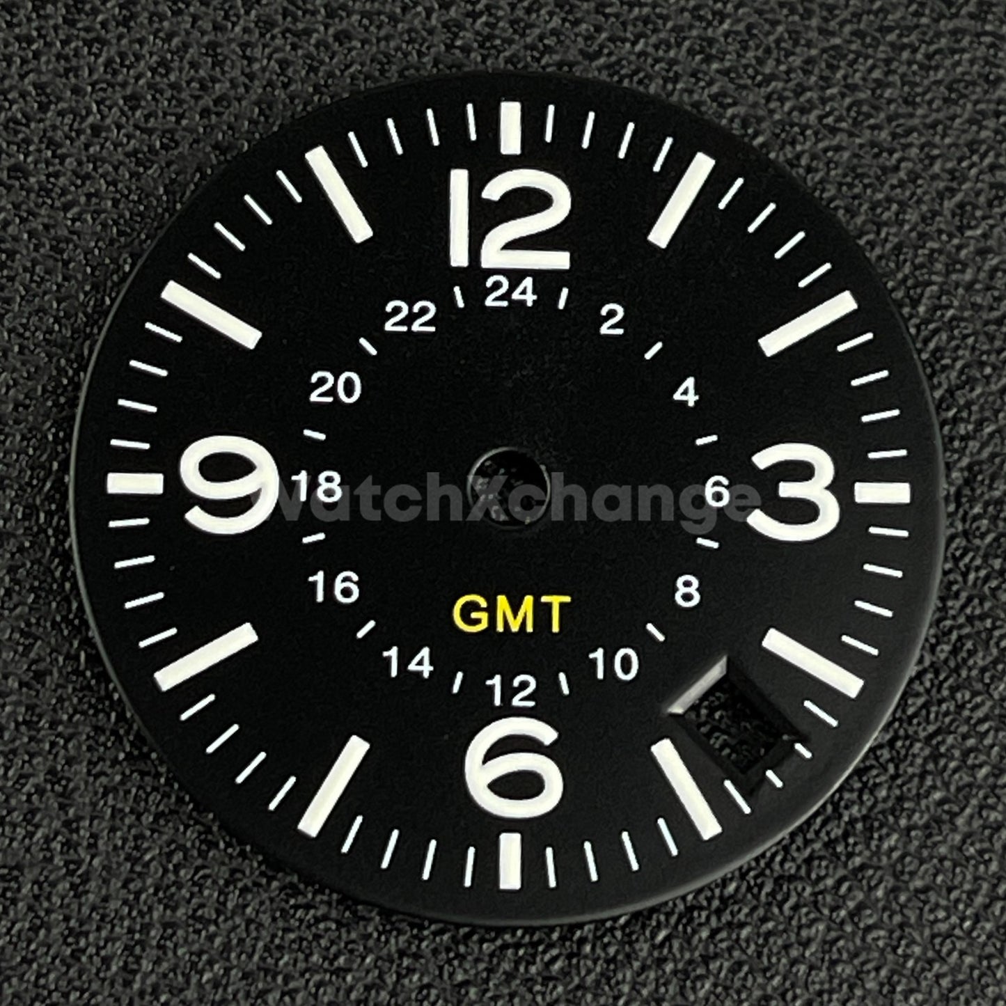 28.5mm Black Pilot GMT Watch Dial Replacement for NH34 Watch Movement Parts