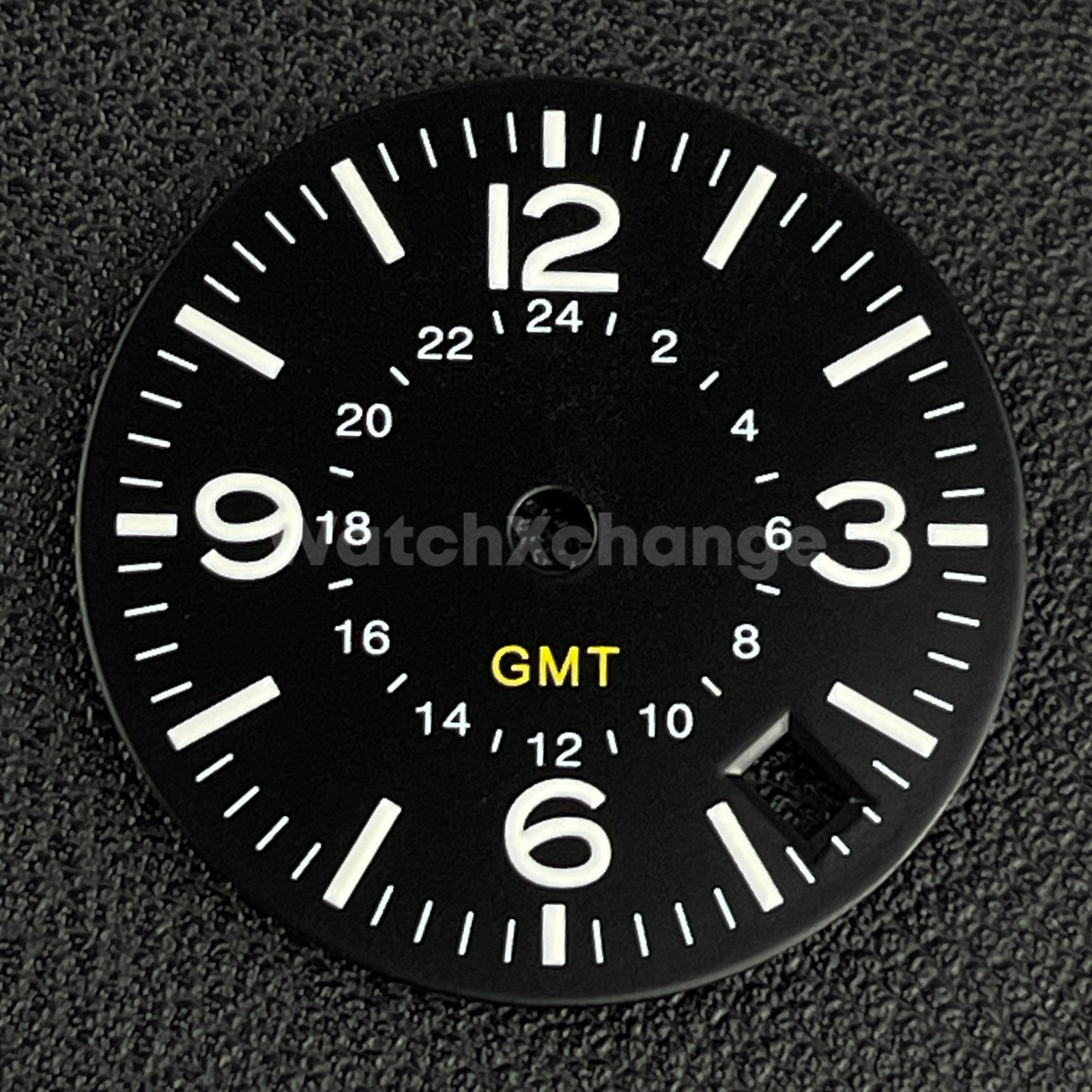 28.5mm Black Pilot GMT Watch Dial Replacement for NH34 Watch Movement Parts