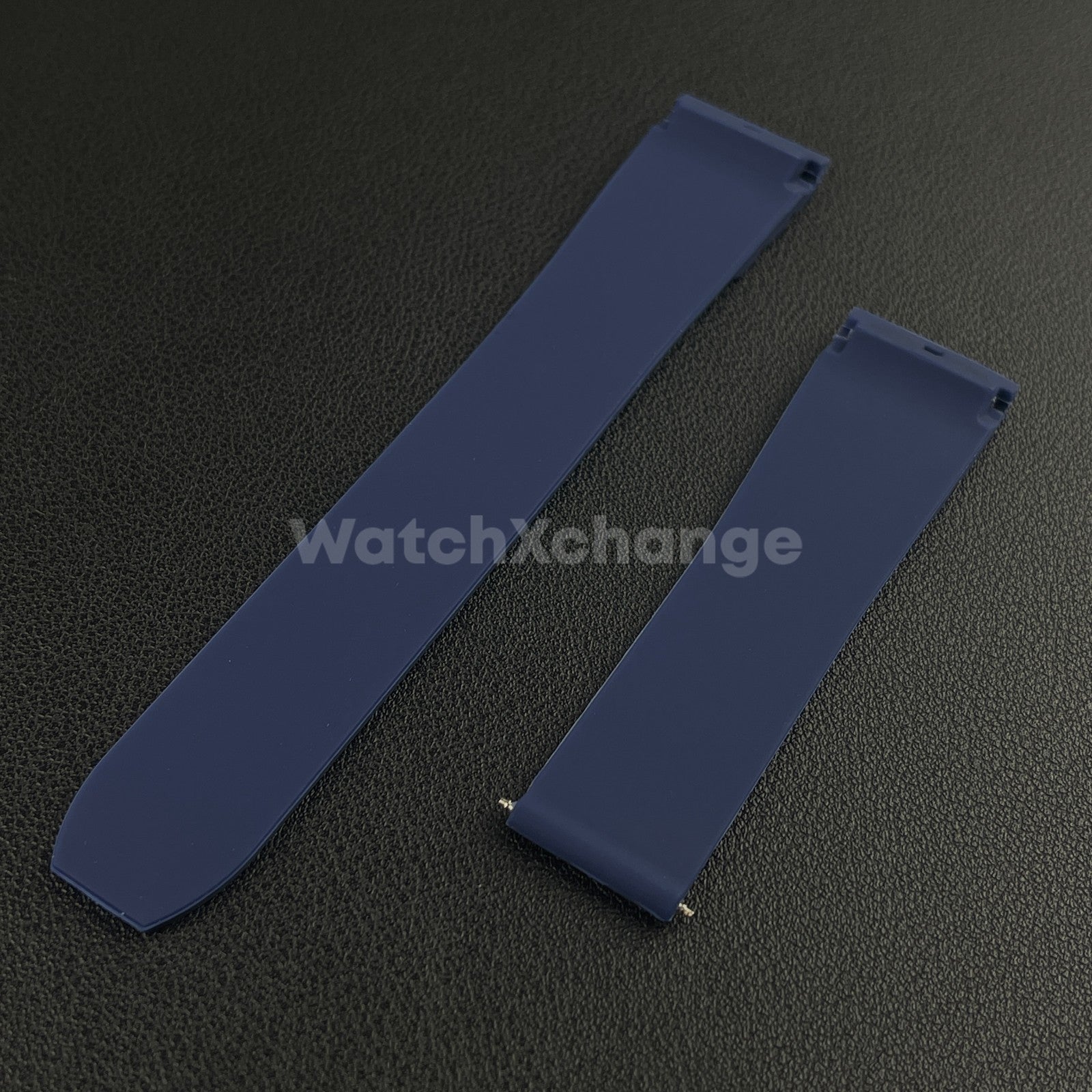 Blue 21mm Silicone Rubber Watch Strap For Cartier Santos