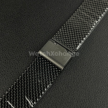 Black Milanese Mesh Watch Strap Band Steel Metal Quick Release 18mm - 24mm