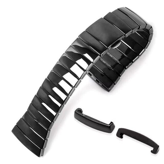 26mm Black Ceramic Watch Band Strap Fit For Rado Sintra R13663702 Bracelet