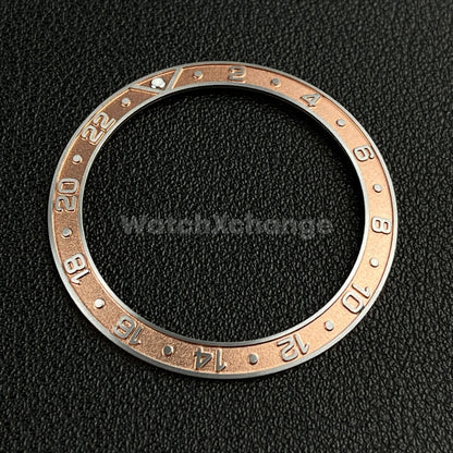 Rose Gold & Silver 38mm Sloping Bezel Insert For Watch Seiko Rolex SKX007 SRPD