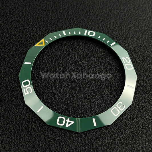 DEFECTIVE Green & White 40.9mm x 33.2mm 12 Sided Ceramic Watch Bezel Insert