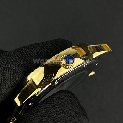 Gold Sapphire Crystal 42mm Steel Watch Case For ETA 2824 PT5000 Movement