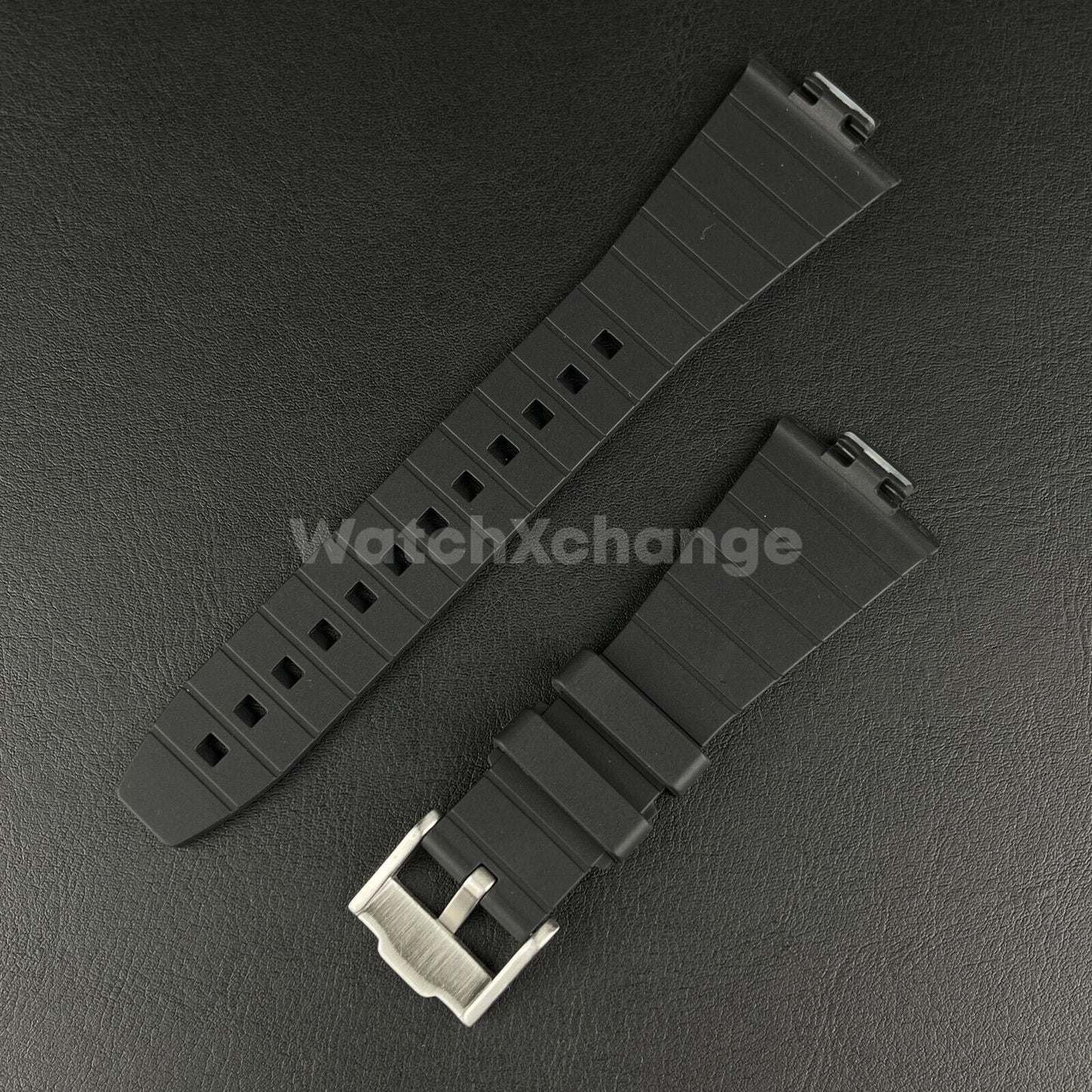 Black Tissot PRX Waffle Silicone Rubber Watch Strap 12mm 40mm Powermatic 80