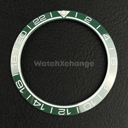 Green Ceramic Bezel Insert 38mm GMT For Rolex Seiko SKX007 SKX009 SRPD Sloped