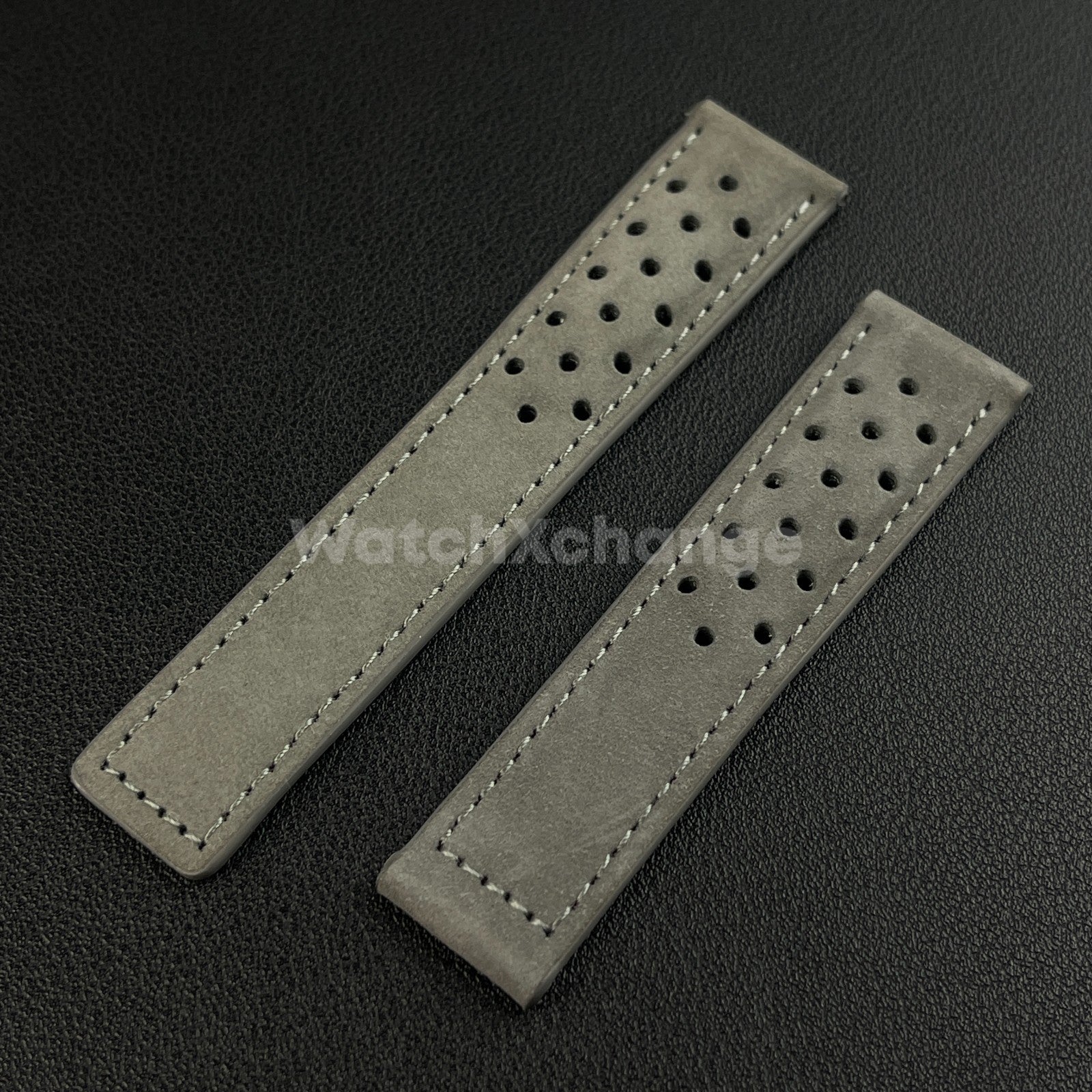 Grey Suede Leather Strap For TAG Heuer Carrera Monaco 20mm 22mm