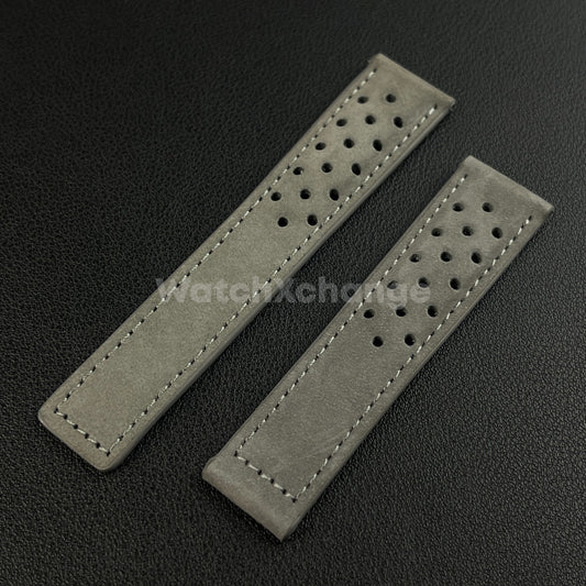 Grey Suede Leather Strap For TAG Heuer Carrera Monaco 20mm 22mm