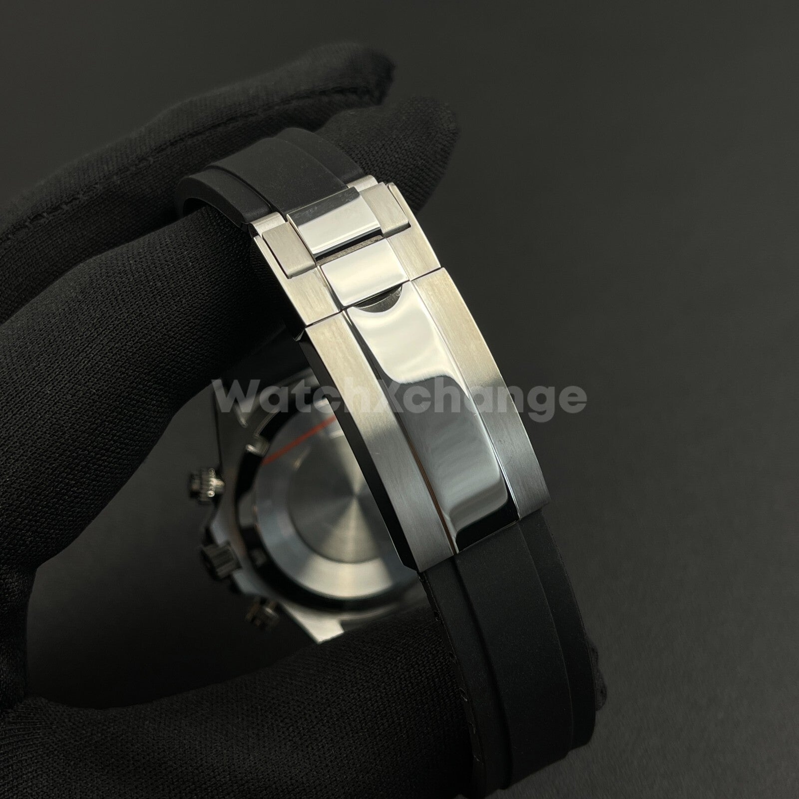 40mm Silver Stainless Steel Sapphire Glass Watch Case for VK63 Quartz Movement