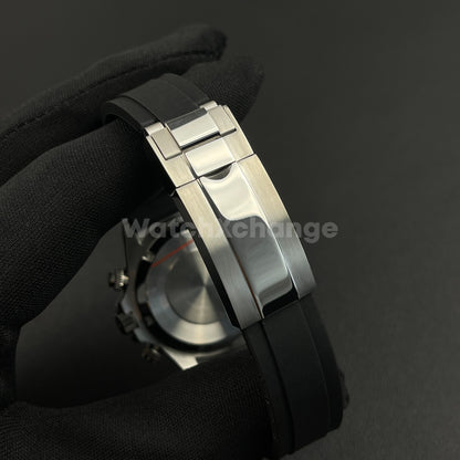 40mm Silver Stainless Steel Sapphire Glass Watch Case for VK63 Quartz Movement