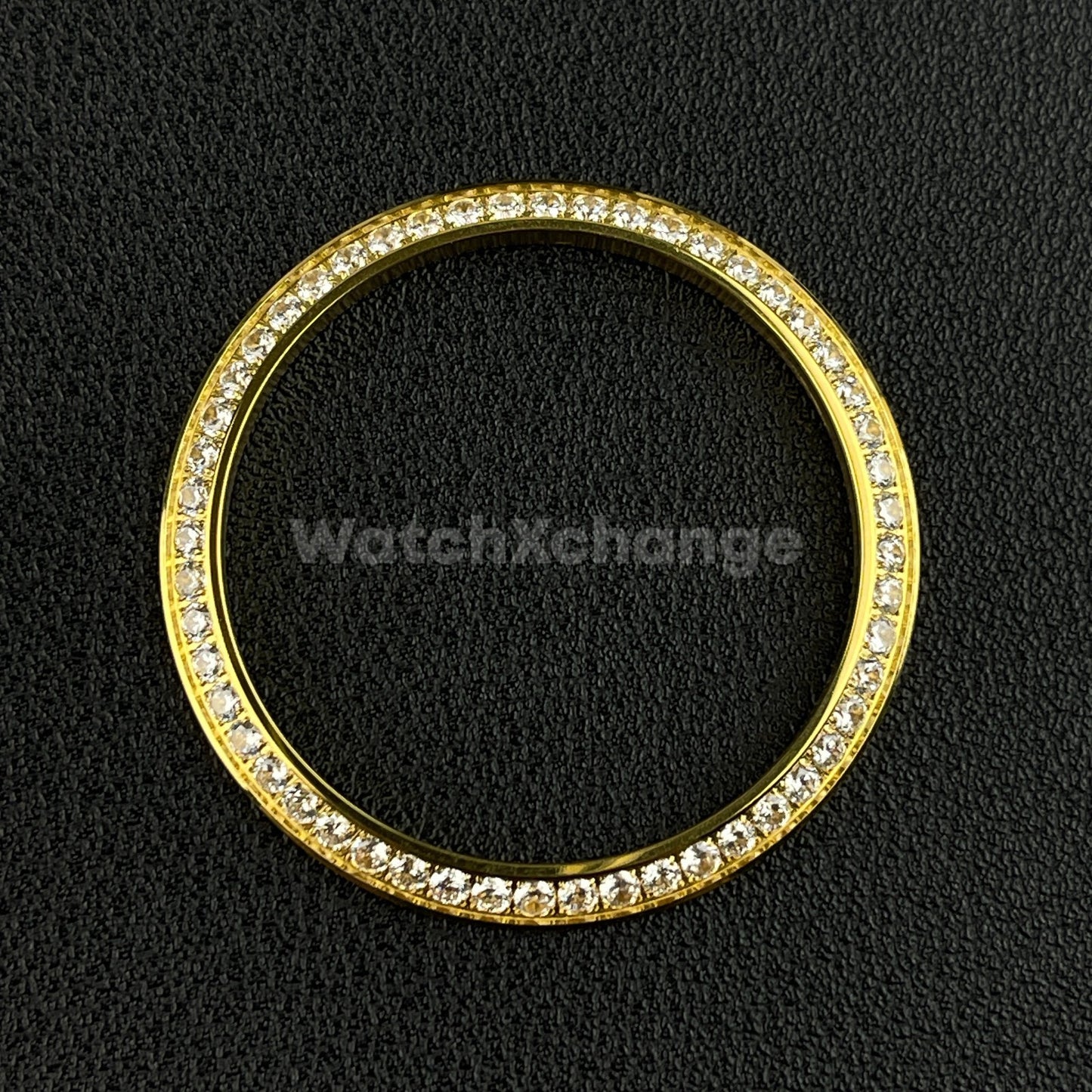 Gold Curved Gemstone Stainless Steel Watch Bezel Insert Ring 36mm 39mm
