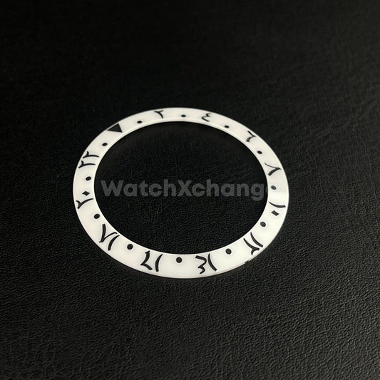 38mm Ceramic Arabic Bezel insert Black White For Rolex Seiko SKX SRPD