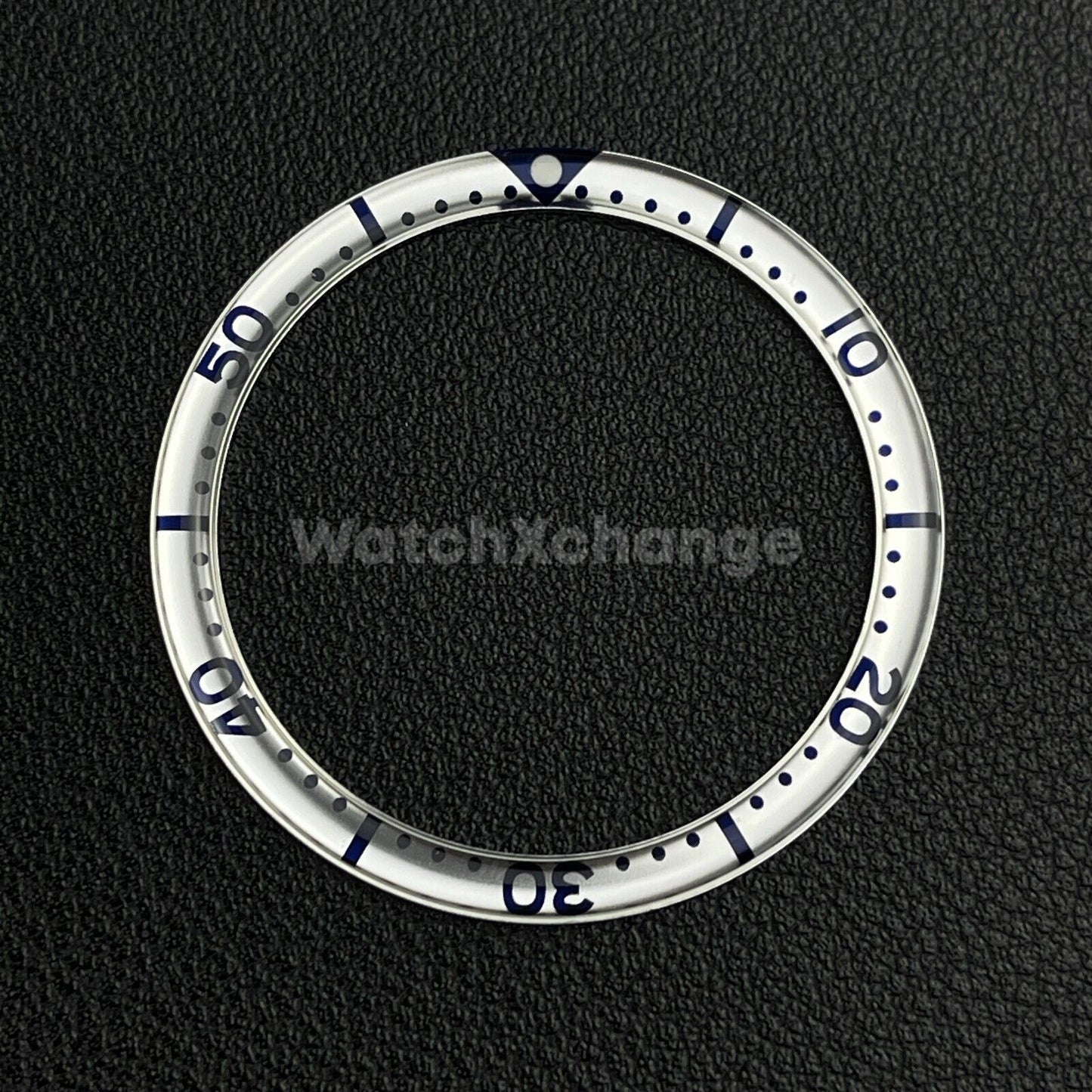 Silver & Blue 38mm Flat Resin Bezel Insert For Divers Watch Seiko Mod SKX SRPD
