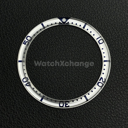 Silver & Blue 38mm Flat Resin Bezel Insert For Divers Watch Seiko Mod SKX SRPD