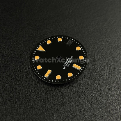 28.5mm Black & Orange Watch Dial for SEIKO NH35 Watch Movement Parts