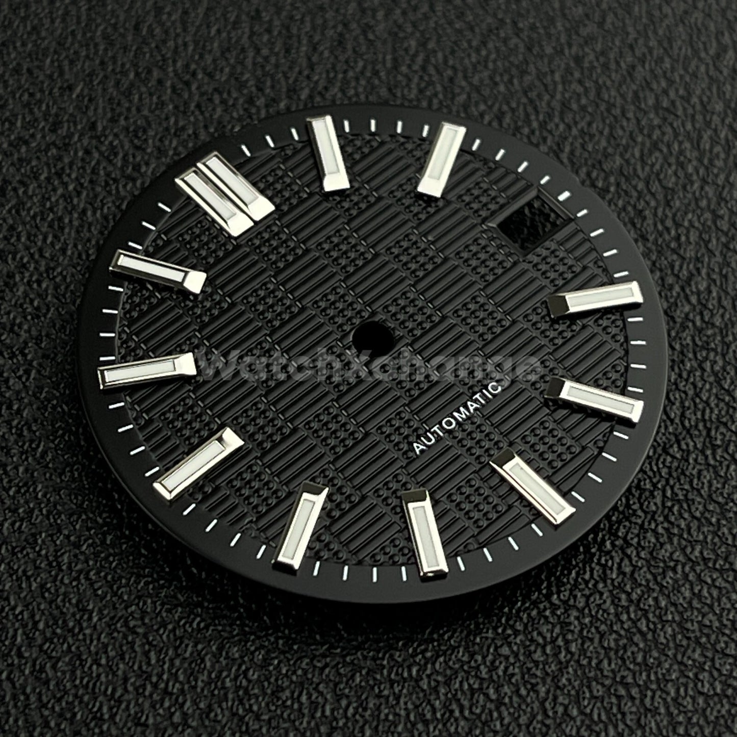 28.5mm Black Grid Dots Pattern Texture Watch Dial for SEIKO NH35 NH36 Movement