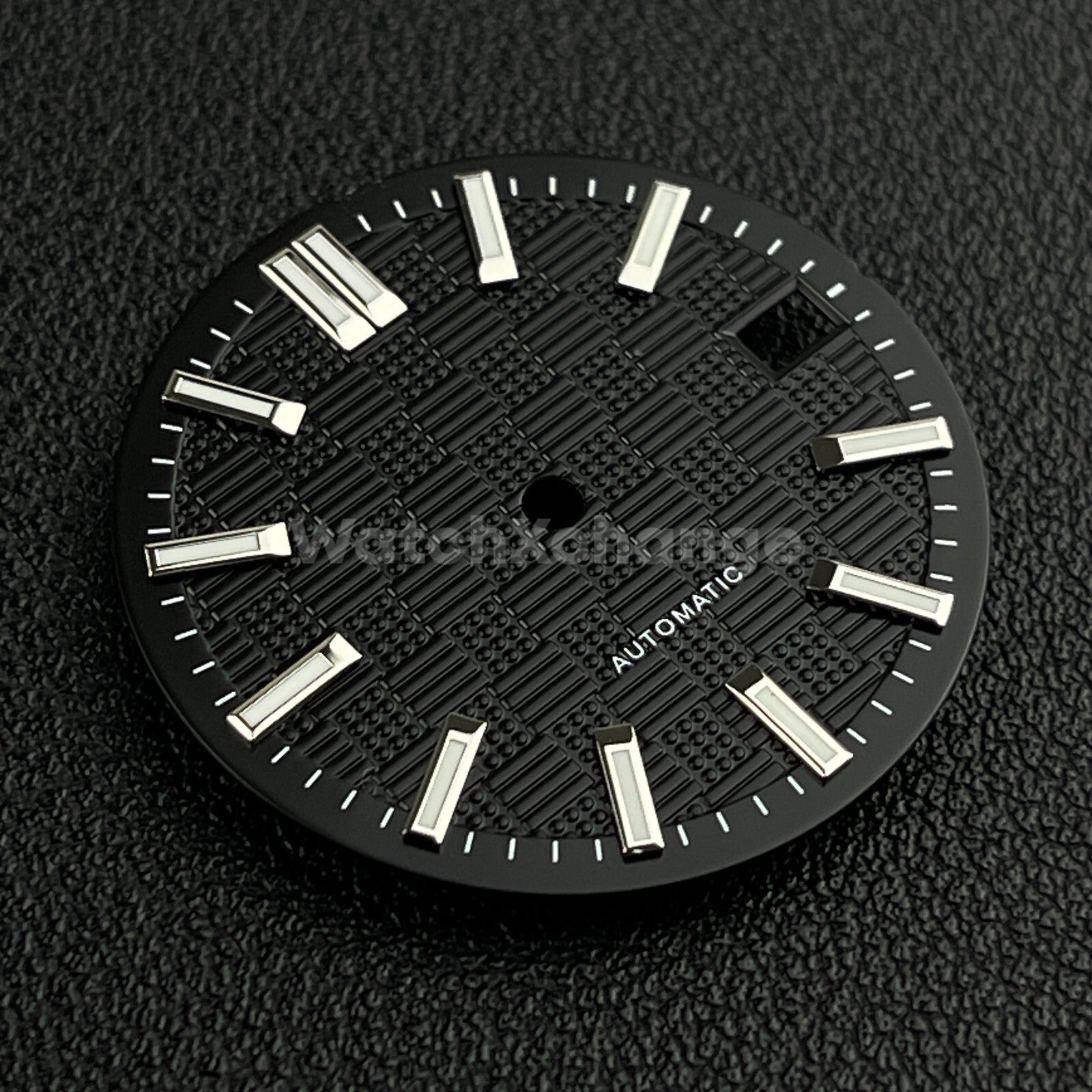 28.5mm Black Grid Dots Pattern Texture Watch Dial for SEIKO NH35 NH36 Movement