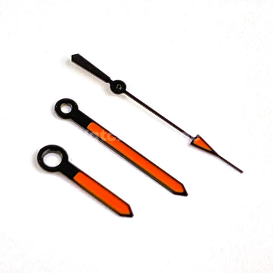 Black & Orange Watch Hands For SEIKO NH35 NH36 Movements Style Triangle End