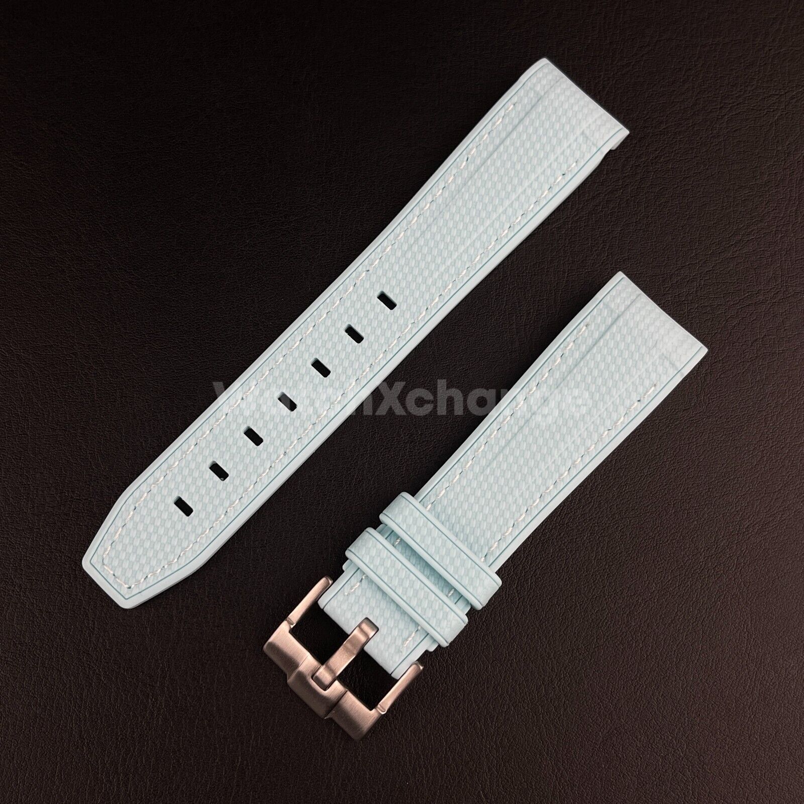 Lake Blue 20mm Silicone Rubber Curved End Watch Strap Band For Omega Rolex