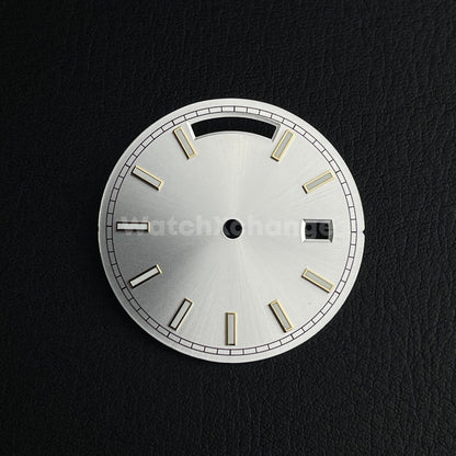 29mm Silver Watch Dial w/Green Luminous Replacement for Seagull ST16 Movement