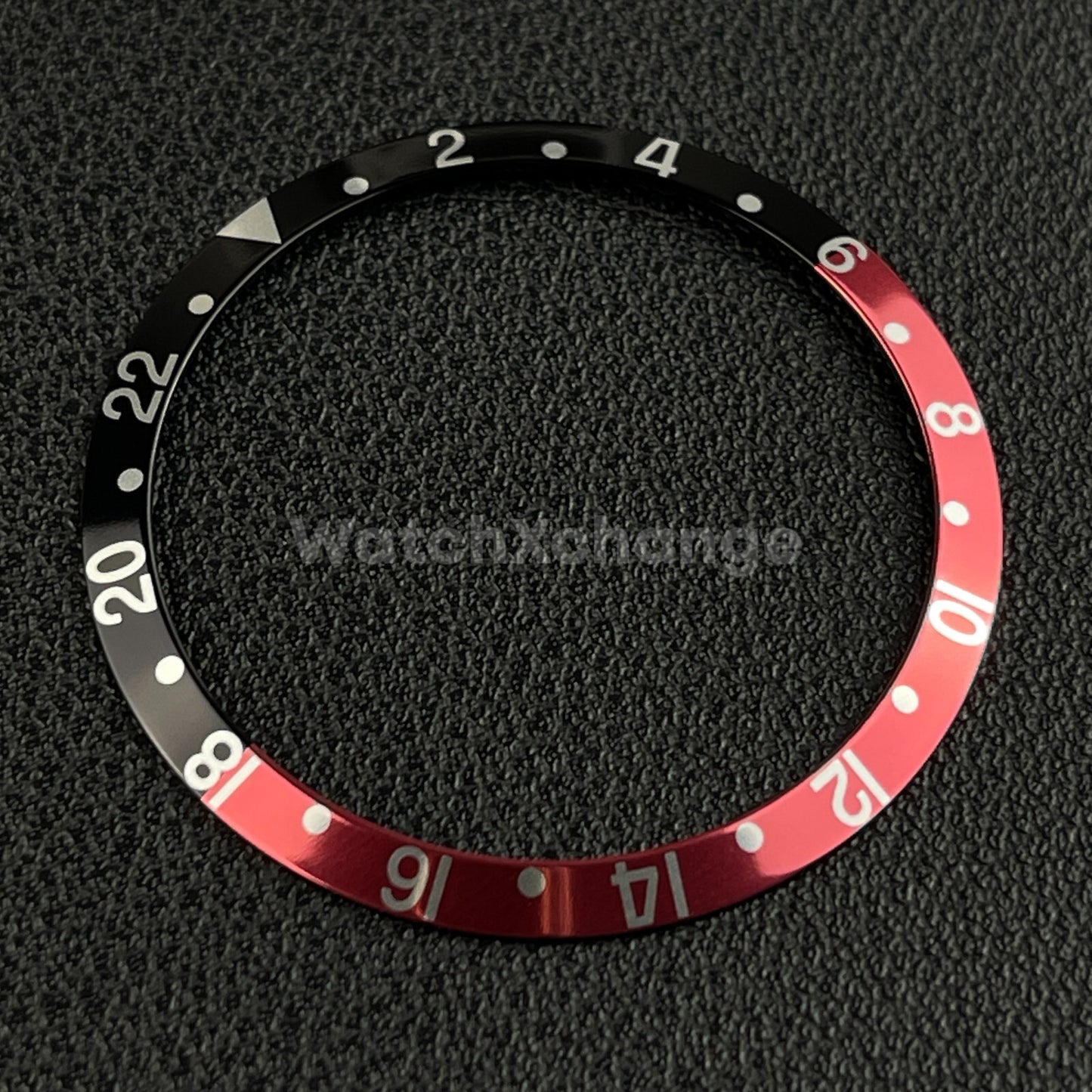 Black & Red GMT 36.5mm Sloped Aluminium Watch Bezel Insert for Rolex Seiko