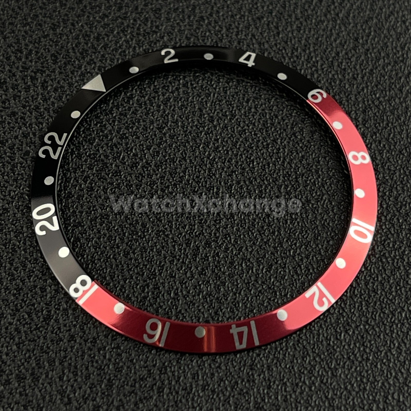 Black & Red GMT 36.5mm Sloped Aluminium Watch Bezel Insert for Rolex Seiko