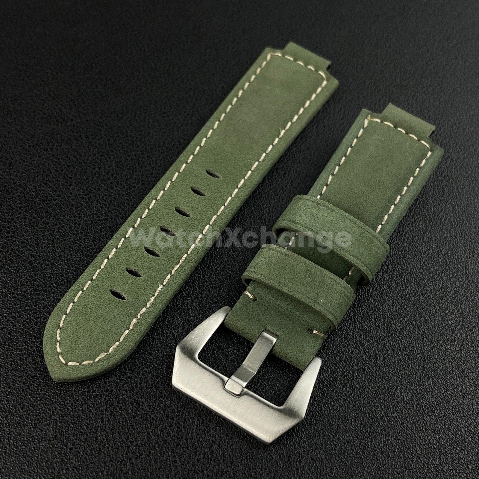 Green Frosted Leather Watch Strap for Timex Tidal Compass T2N72 T2N720 14mm 16mm