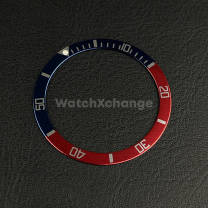 Red & Blue 39mm Flat Aluminium Bezel Insert For Divers Watch Seiko Mod Turtle