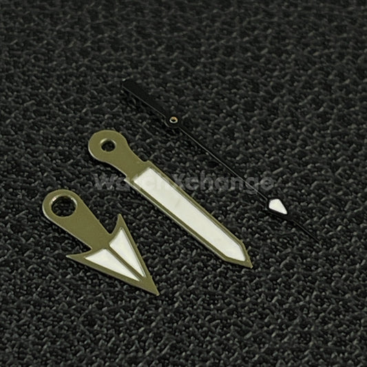 Green & Black Triangle Arrow Watch Hands For Seiko NH34 NH35 NH36 4R 7S 7002
