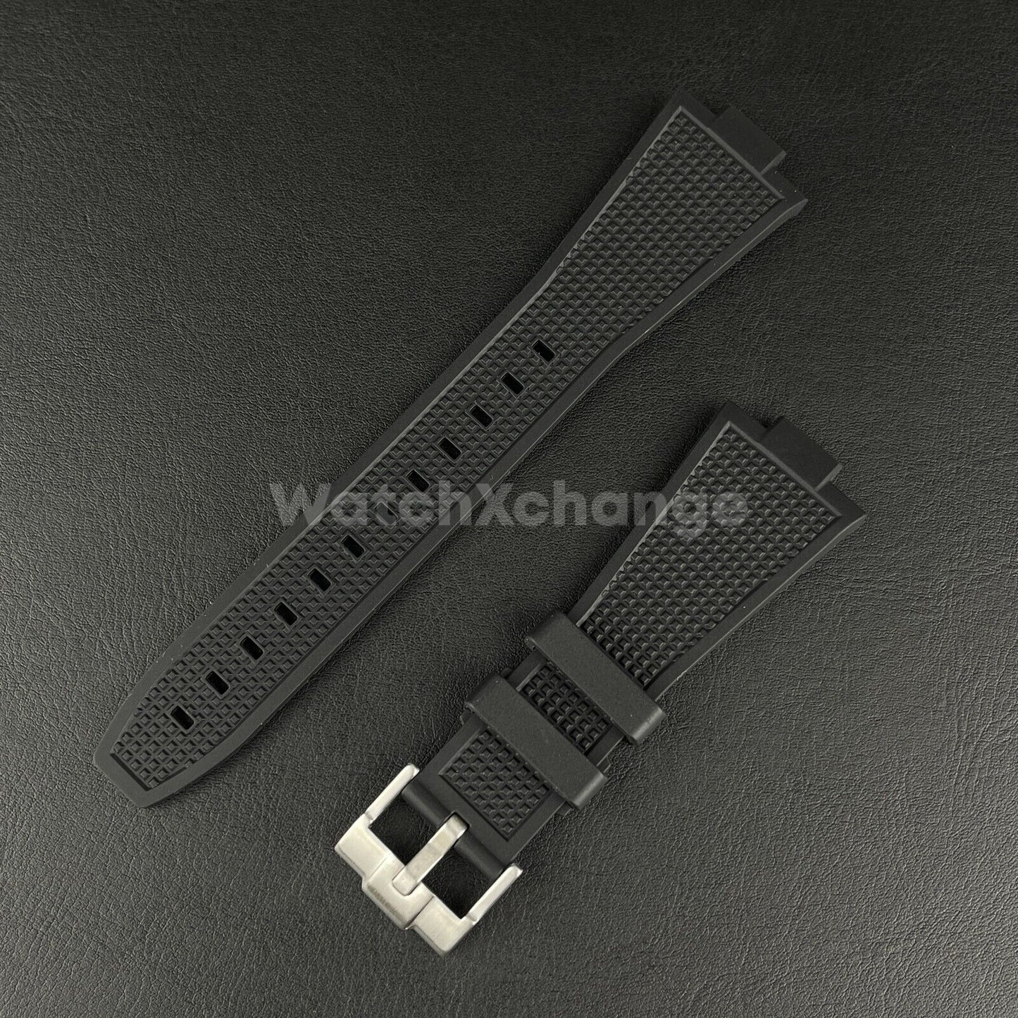 Black Tissot PRX Waffle Silicone Rubber Watch Strap 12mm 40mm Powermatic 80