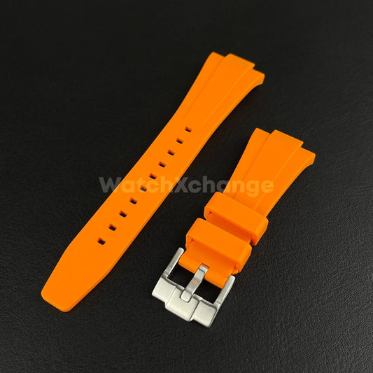 Orange Tissot PRX Rubber Strap Tapered 11mm For 35mm Watch Premium Quality