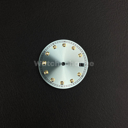 28.5mm Light Blue Diamond Watch Dial for SEIKO NH35 NH36 Movement