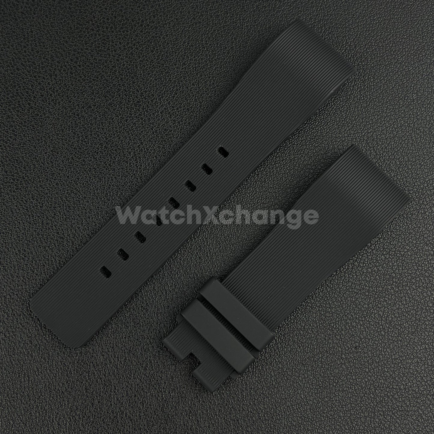 Black Silicone Rubber Watch Strap For Cartier Santos 100 Curved Ends 20 / 23mm