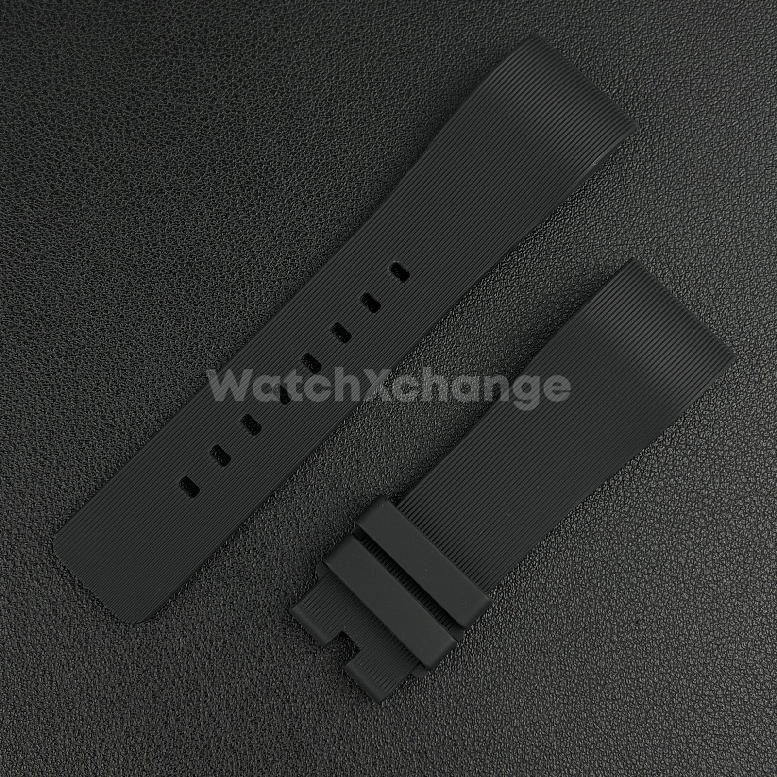Black Silicone Rubber Watch Strap For Cartier Santos 100 Curved Ends 20 / 23mm